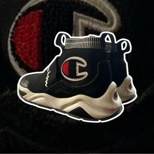 Champion Black and White High-Top Sneakers